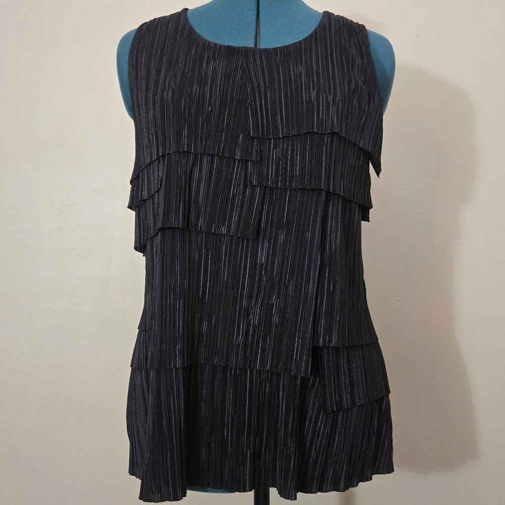 VTG Y2K Aria Petite by CDW Plissé Tiered Going Out Top Size PL Whimsigoth Witch